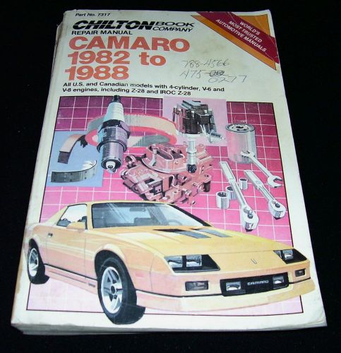 Chilton camaro 1982-1988 automotive repair manual w/ z-28 &amp; iroc z-28