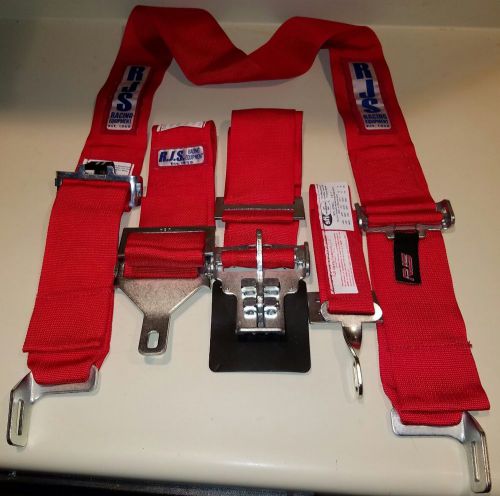 New rjs seat belts,5 way,wrap around,midget,sfi,red rjs 5024