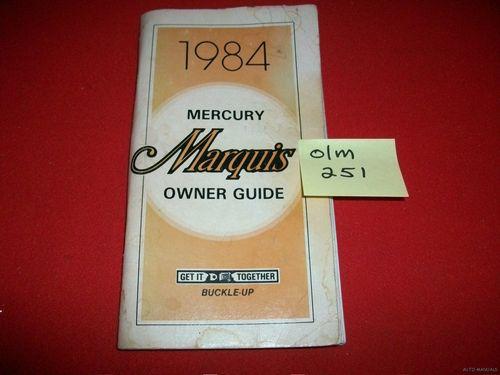 1984 mercury original factory owner's manual guide marquis models