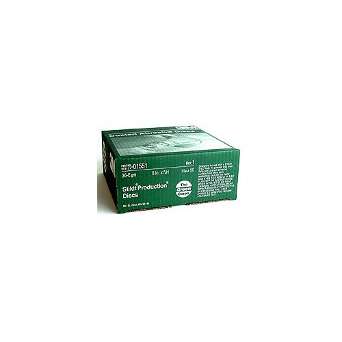 3m 8" 36 grit stikit psa green corps sandpaper sanding disc 50 in a box 1551