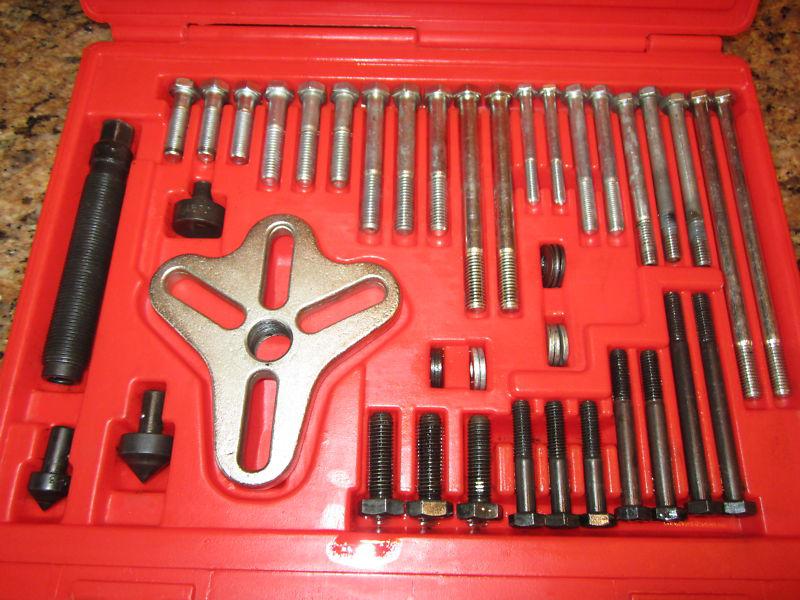 Snap on steering wheel / bolt grip puller set - part # cj2001p - mint!