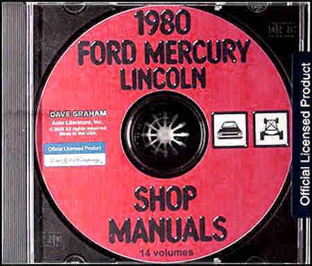 1980 mercury repair shop manual cd monarch marquis xr-7 brougham colony park