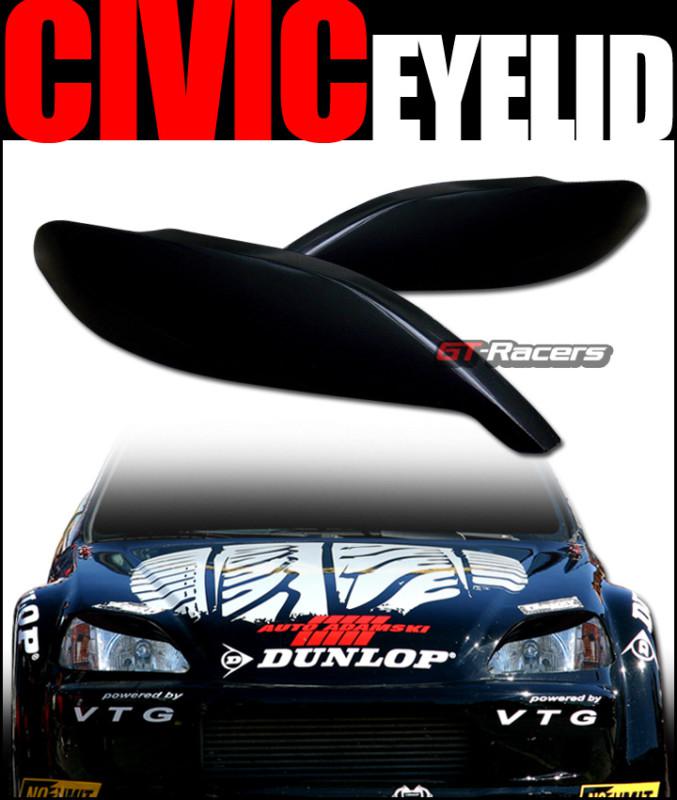 99-00 civic 2d/3d/4d ek ek9 jdm sport abs front headlights eyebrows eyelids 1999