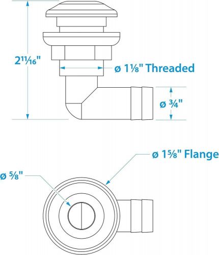 Seachoice 90-Degree Thru Hull Fitting One Size, White, US $15.37, image 5