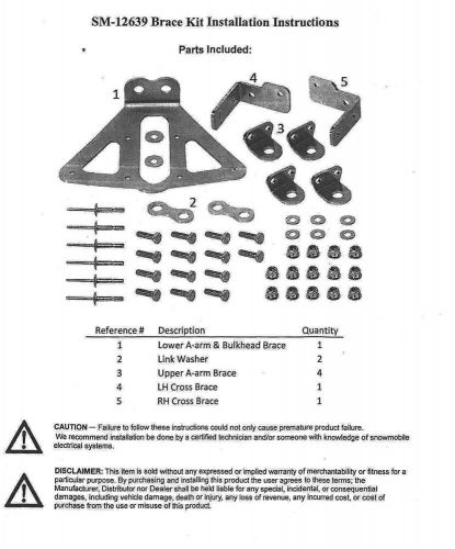 Spi a-arm brace kit for ski-doo fits 2017-2020 850 etec rev gen4 models g4
