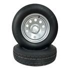 2-pack st205/75r15 radial trailer tire, lrc, 6 ply, modular 5 lug silver rim,new