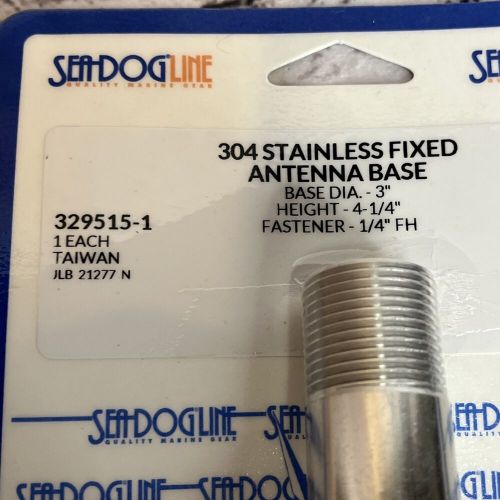 Sea-dog fixed antenna base 304 ss 329515-1  4-1/4&#034; height 3&#034; base diameter