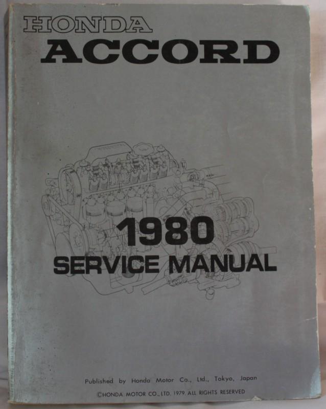 Honda accord 1980 service manual - 1980 honda accord repair manual-original