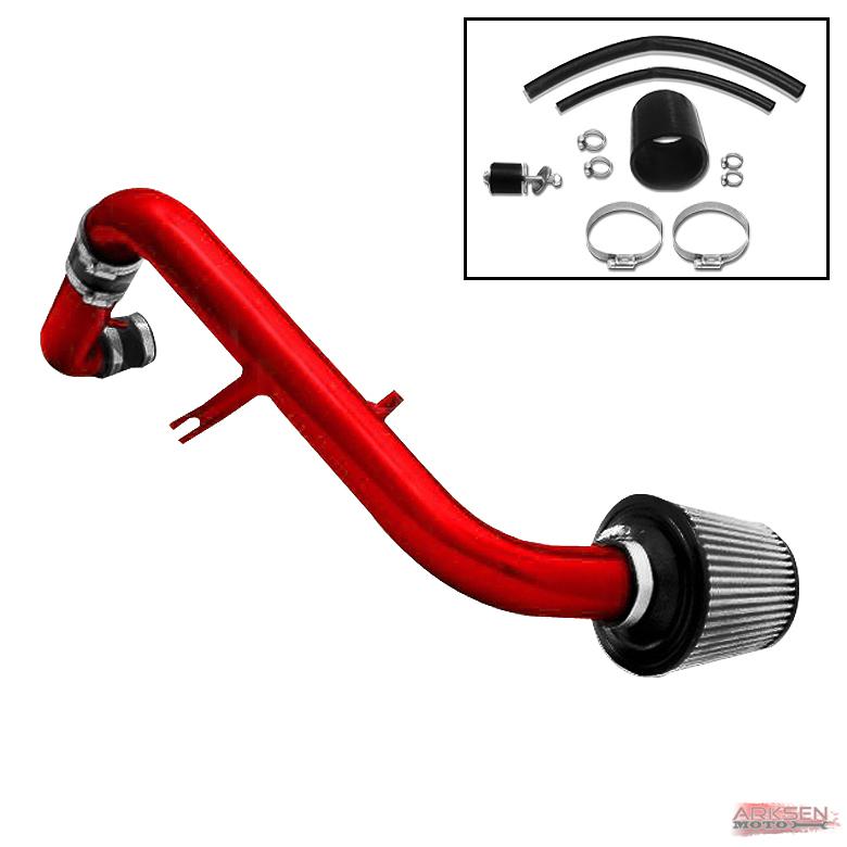 95-99 eclipse 2.0l nt dohc rs gs red cold air intake induction+filter system set