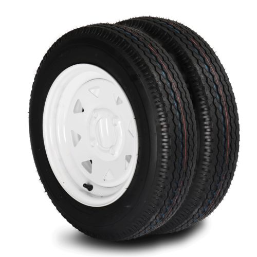 2pcs Trailer Tire On Rim 4.80-12 4.80x12 LRB 4 Lug Hole Bolt White Spoke Wheel, US $107.28, image 13