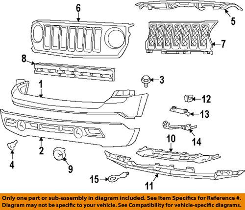Jeep oem 68091527aa front bumper & grille-insert