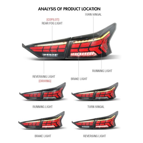 Pair LED Tail Lights Fit For Nissan Altima 2019-2024 SR SV Rear Lamps Animation, US $279.00, image 12
