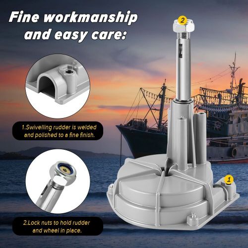 LOSCHEN 16 Feet Boat Rotary Steering System Outboard Kit Marine With 13.5" Wheel, US $109.99, image 3
