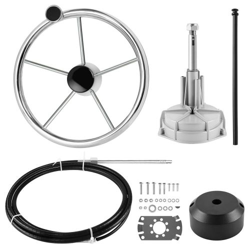 LOSCHEN 16 Feet Boat Rotary Steering System Outboard Kit Marine With 13.5" Wheel, US $109.99, image 6