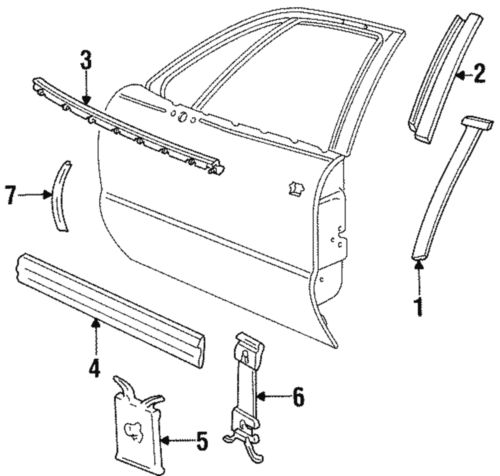 Genuine gm molding-front s/d edge guard 25624408