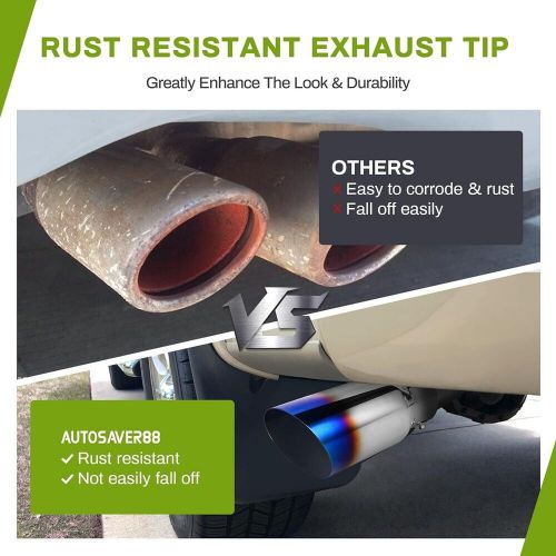 1.5-2.5 Inch Exhaust Tip, 1.5"-2.5" Inlet 4" Outlet 9" Long Blue Burnt Stainl..., US $46.79, image 6