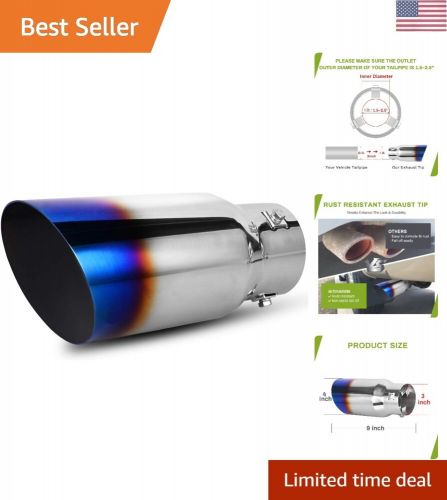 1.5-2.5 Inch Exhaust Tip, 1.5"-2.5" Inlet 4" Outlet 9" Long Blue Burnt Stainl..., US $46.79, image 8