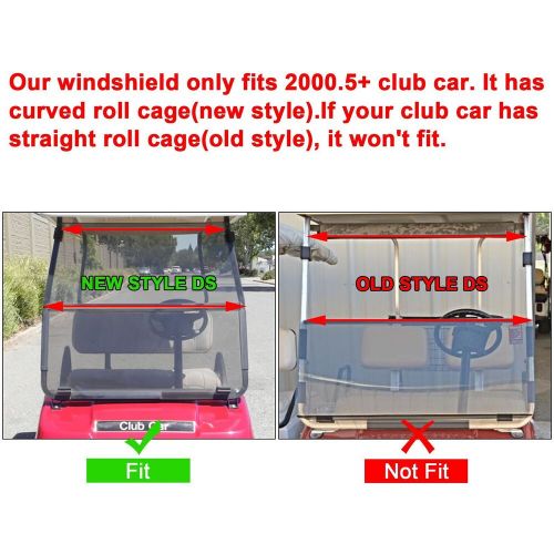 Golf Cart Fold Down Clear Windshield Windscreen For Club Car DS 2000.5-Up, US $68.65, image 3