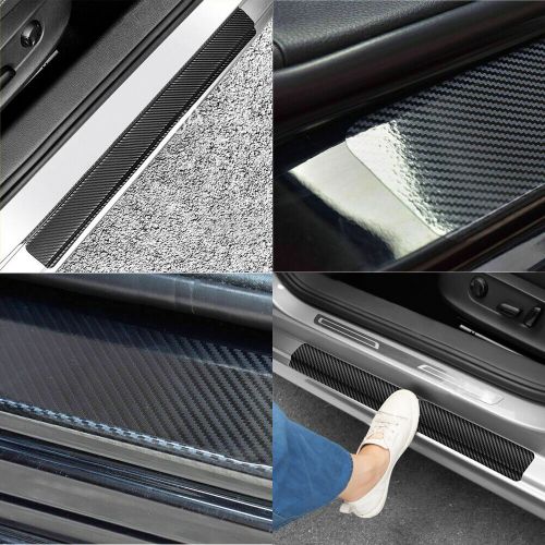 4x carbon door car fiber plate sill cover scuff anti scratch sticker usa stock o