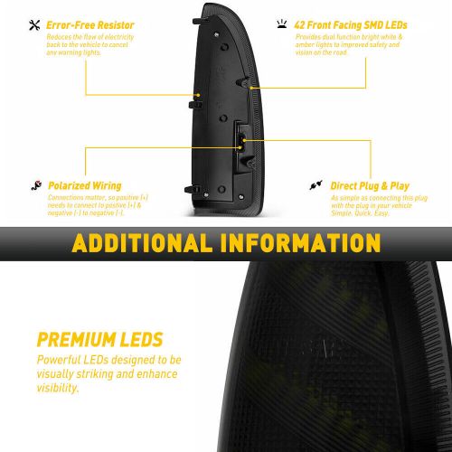 2PCS Flowing LED White/Amber Switchback Side Mirror for Lights 03-07 Ford F250, US $31.19, image 3