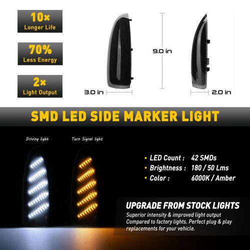 2PCS Flowing LED White/Amber Switchback Side Mirror for Lights 03-07 Ford F250, US $31.19, image 8