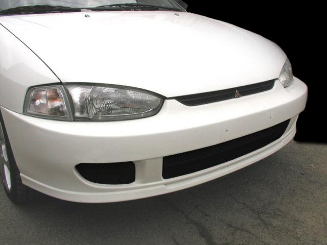 1997-2003 mitsubishi 2dr mirage grillcraft grille black 3pc bumper grill set