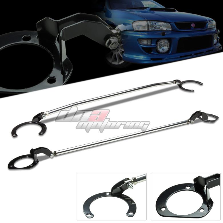 94-01 impreza/outback gc/gf aluminum front tower+rear upper racing strut bar/arm