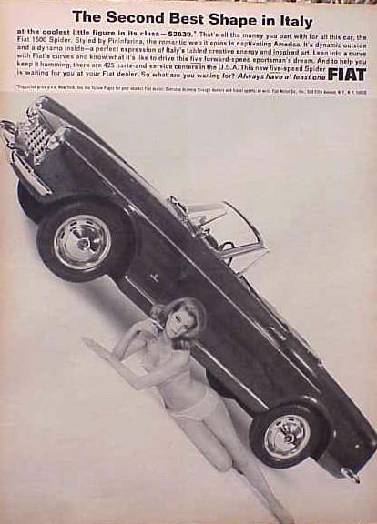 1965  fiat original vintage ad 5+= free ship c my store 4 more great ads too