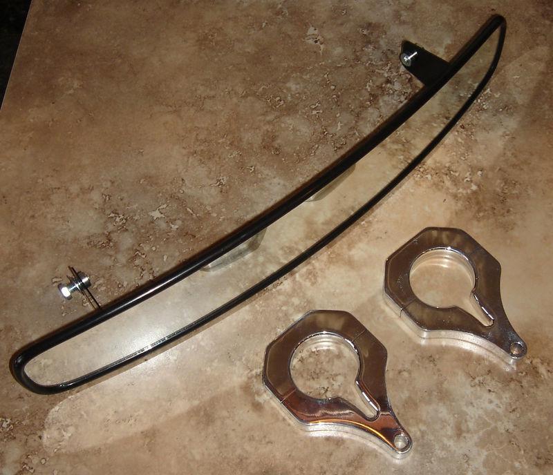 Polaris ranger accessories, 17" convex rearview race mirror,1 3/4" billet clamps