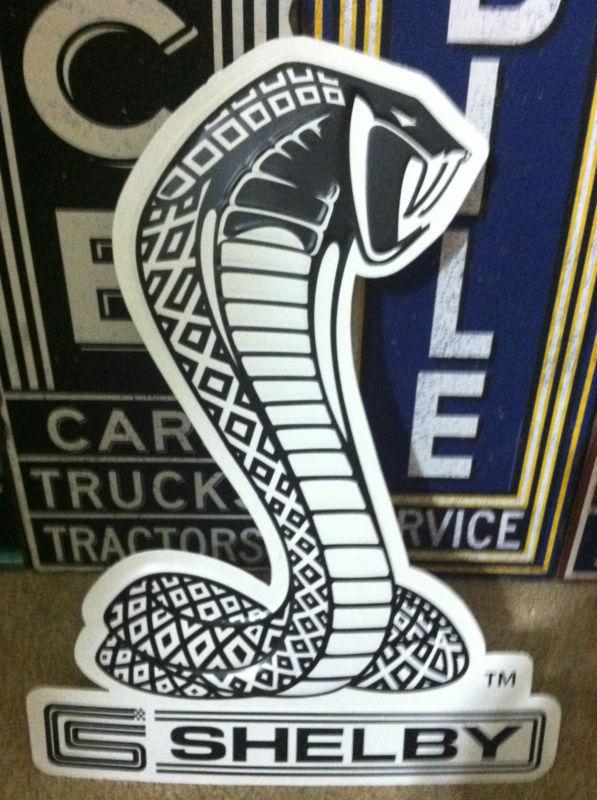 "official shelby cobra" snake metal sign,,ford,gt350,gt500 by carroll shelbys.