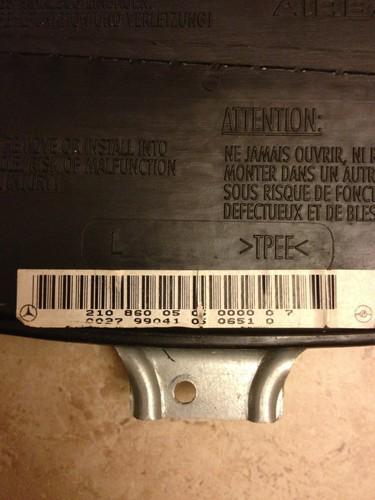1999 Mercedes E320 Driver Side Door Airbag Left OEM, US $42.99, image 3