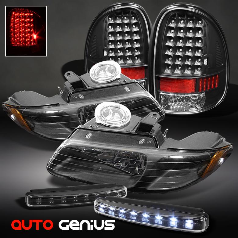 Sell 9600 CARAVAN BLACK HEADLIGHTS + LED TAIL LIGHTS + DAYTIME RUNNING
