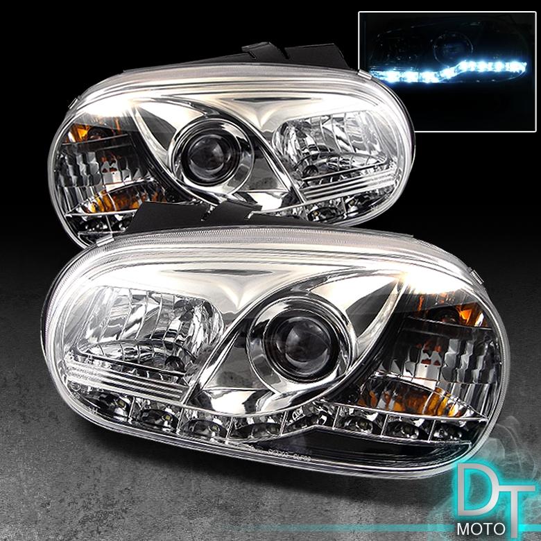 Sell 9906 VW GOLF MK3 PROJECTOR HEADLIGHTS W/FOG +DAYTIME LED RUNNING