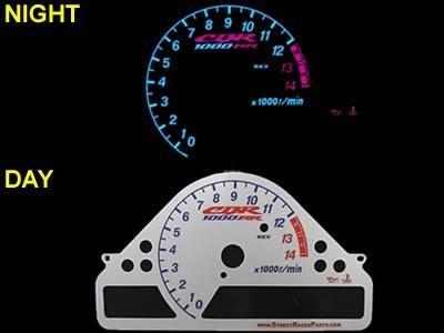 Honda cbr 1000rr 1000 rr 2006 2007 06 07 silver face glow gauge custom