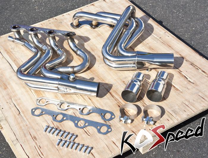 Stainless steel long tube exhaust header 87-96 ford f150/f250/bronco 5.8l v8 