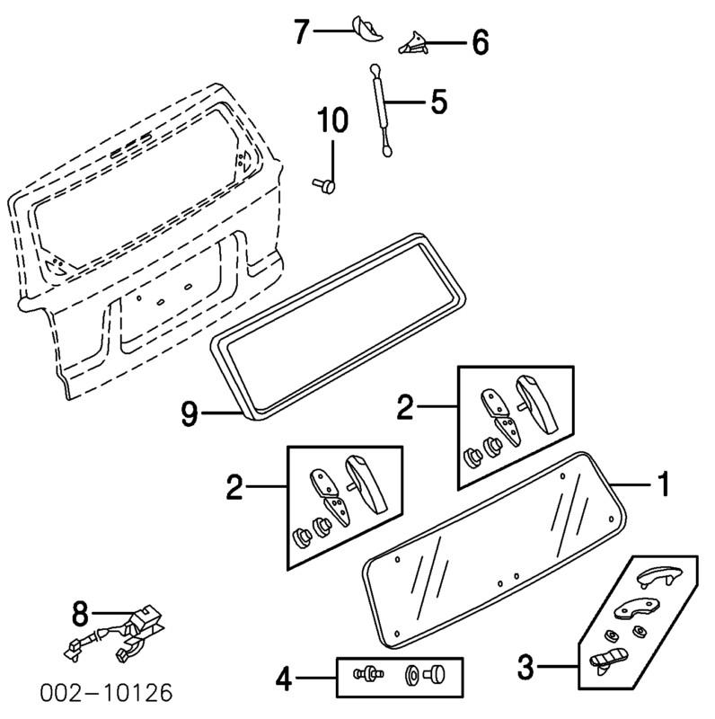 Db9757gtn 2001-02 ford escape back rear window green tint (factory clear)