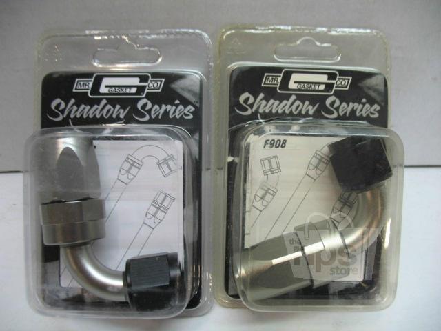 Mr. gasket co. f908 shadow series 90deg swivel seal hose fitting -8 lot of 2 new