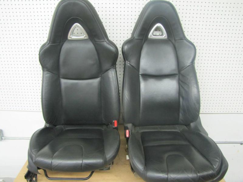 2003+ mazda rx-8 black leather interior front driver & passenger power seats
