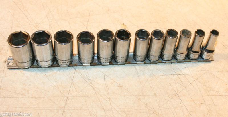 Snap-on tools 3/8" drive metric shallow 6-point socket set 8-19mm 12pcs