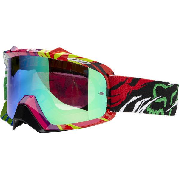 Fox racing airspc forzaken goggles with green spark lens atv mx off road ktm