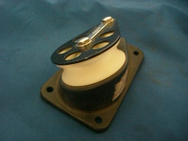 Schaefer aluminum angled base cheek block 2.5" sheave max line 9/16" new!
