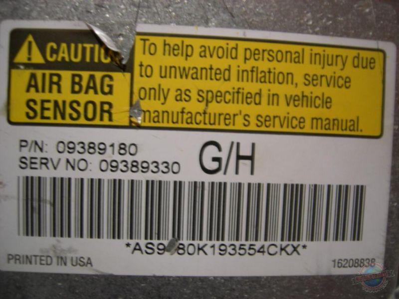 Air bag bcm/ecu bonneville 775388 00 airbag ecu gd bags 09389330