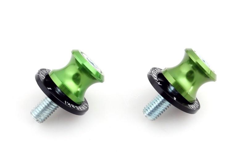 10mm swingarm sliders spools kawasaki zx 6r 9r 10r 12r 14r z750 z1000 green