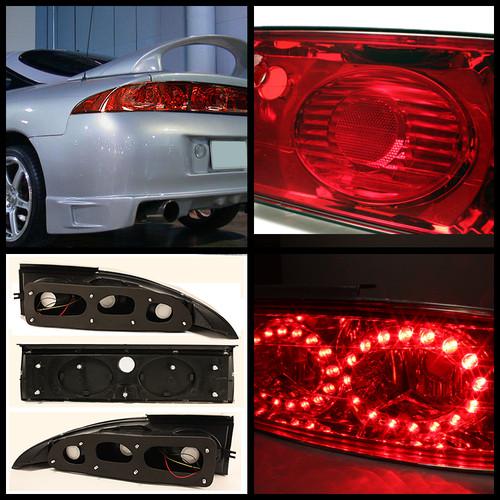 95-96 Eclipse Projector Headlights + Bumper Lights + Red LED Ring Tail Lights, US $256.99, image 3