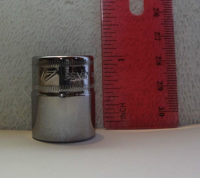 Snapon socket 17mm metric shallow 6 points 3/8 drive nickel/chrome fsm171 new