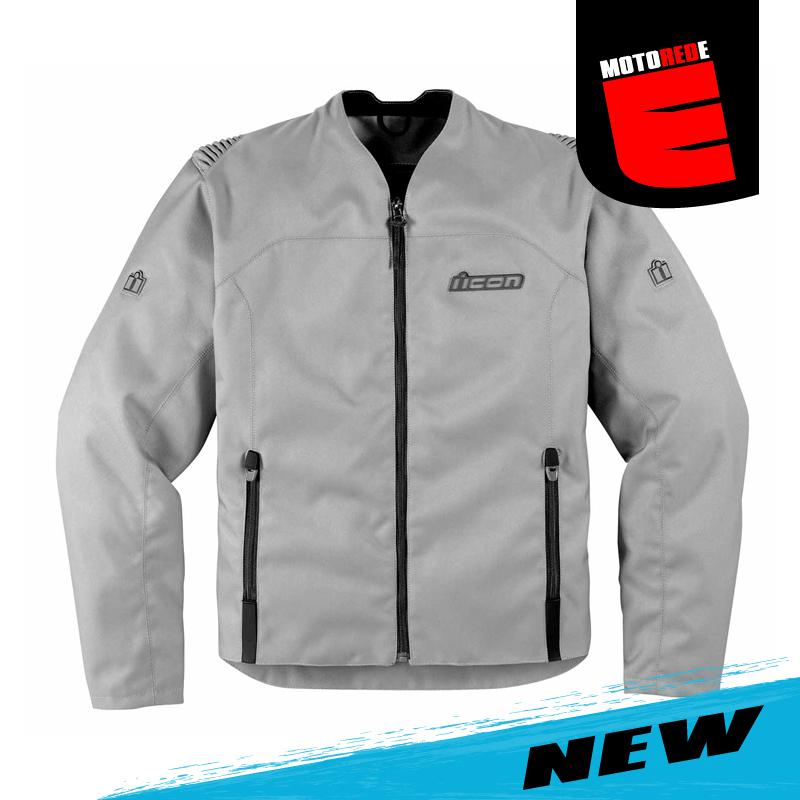 Icon device motorcycle textile jacket gray black xlarge xl