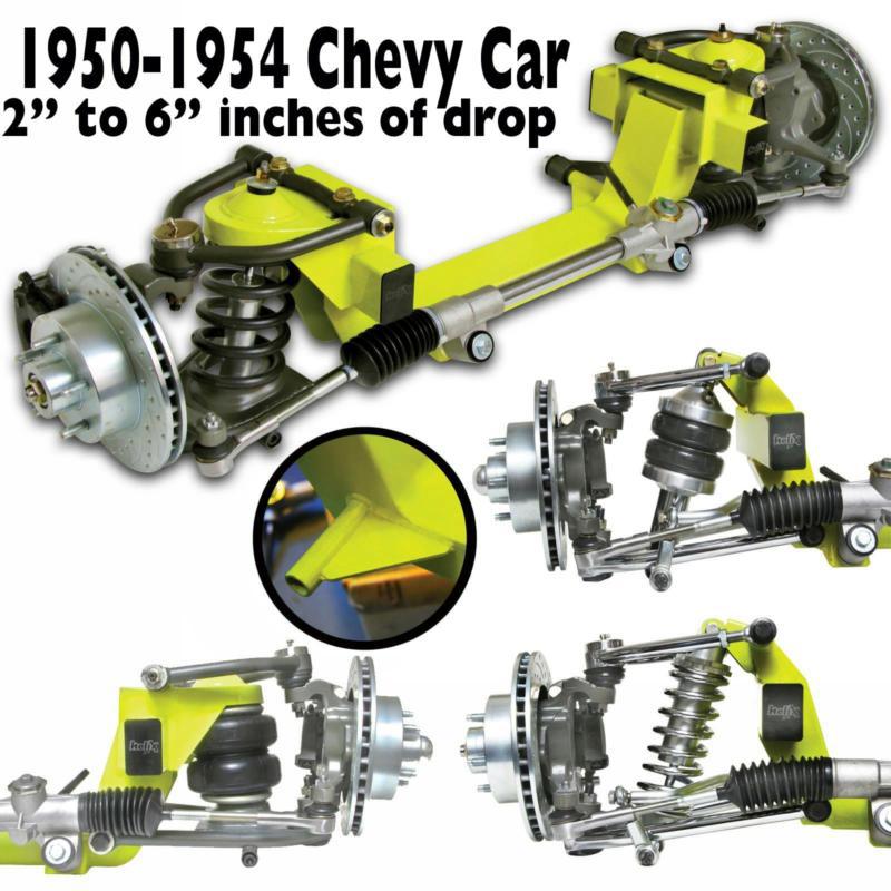 1950-1954 chevy car mustang ii 2 front end drop-member kit ifs disc brake gasser