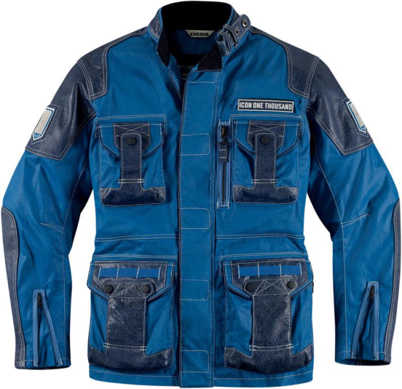 Icon one thousand beltway baja blue canvas jacket 2013 motorcycle 1000
