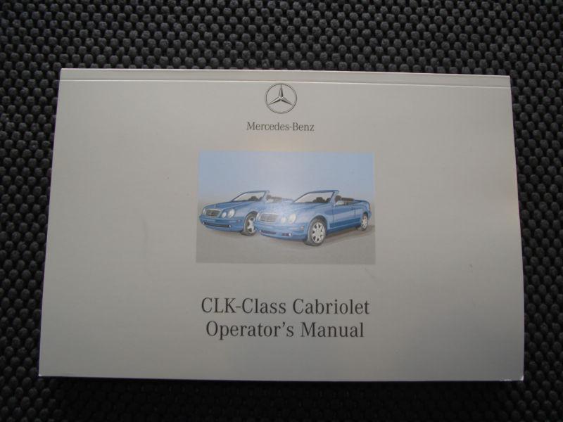 New clk-class cabriolet operator's manual 