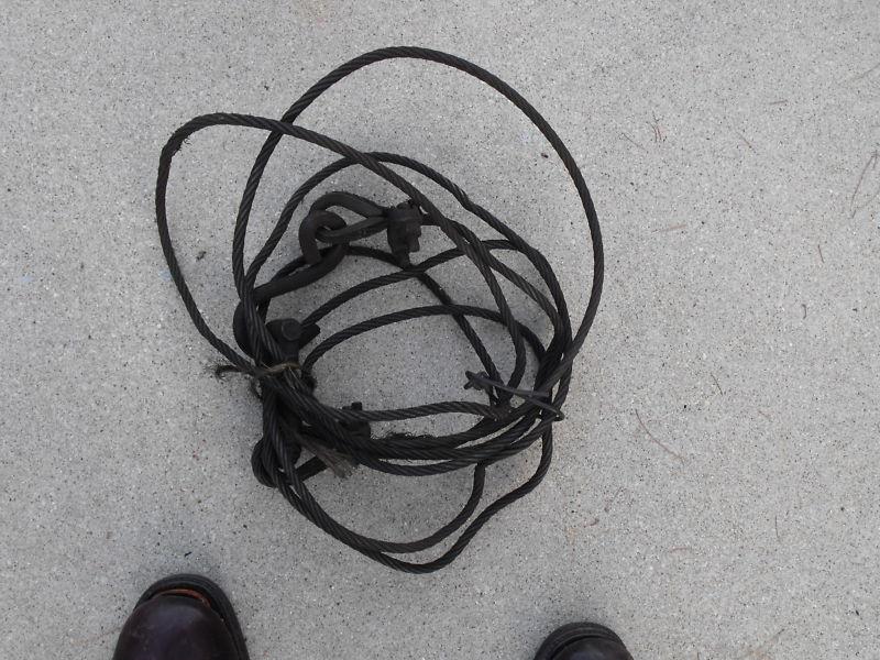 Vintage 1940's  1950s original wire tow rope